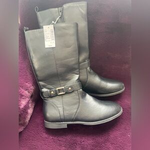 NWT Black High Boots with Buckle Detail